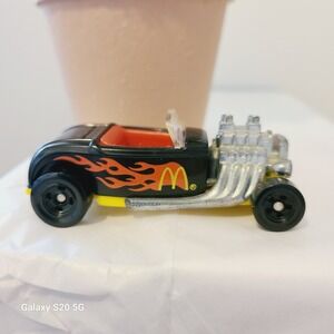 Hot Wheels McDonalds 1998 Rat Rod Black Yellow Flames Diecast Car